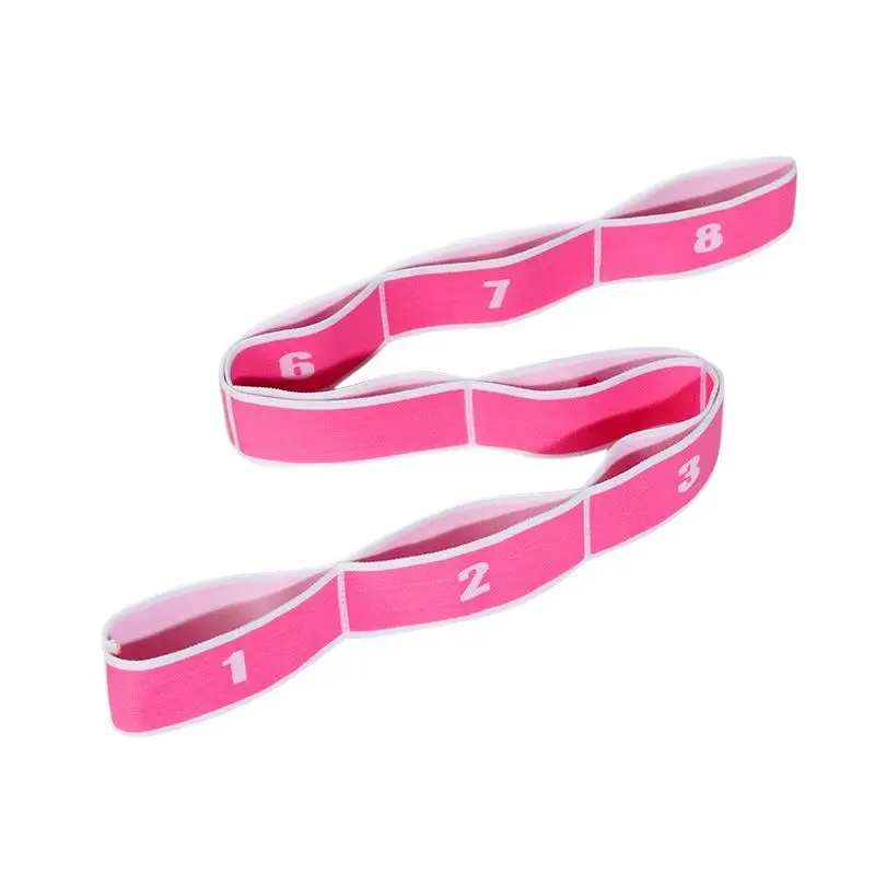 Pink white Высокие эластичные Йога Аксессуары Фитнес эластичных лент на 8-петля тренировочные натяжения ленты упражнения на растяжку йога коврик ремешок - Цвет: Pink white