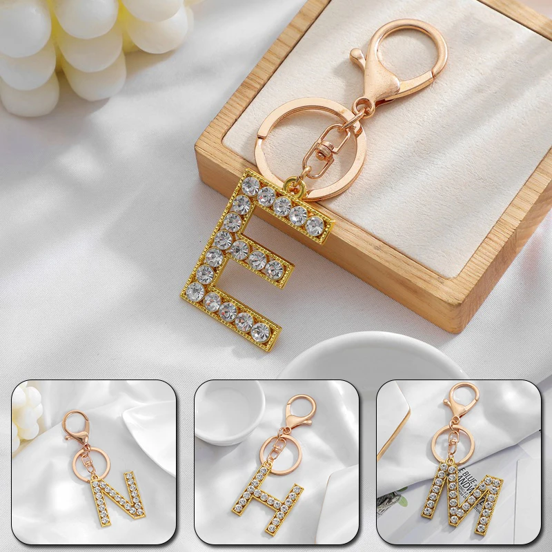Письмо кулон брелок с украшением в виде кристаллов Стразы алфавит для ключей