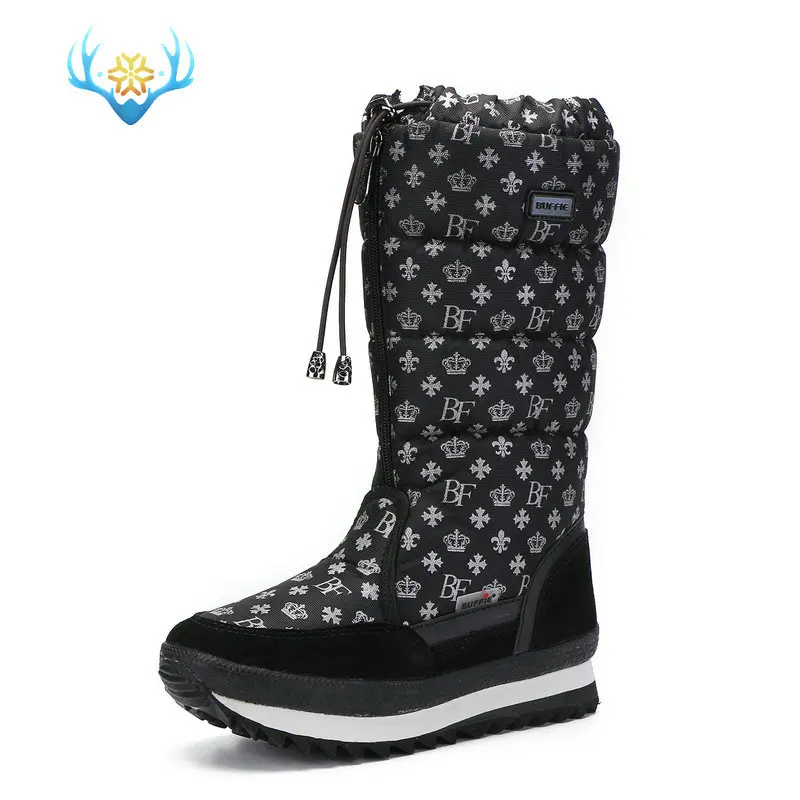 M0768black LTARTA/ г. Женские зимние ботинки Высота платформы по колено, на танкетке, теплые ботинки для женщин, большие размеры 35-42, бархатные зимние ботинки s JSH-0767 - Цвет: M0768black