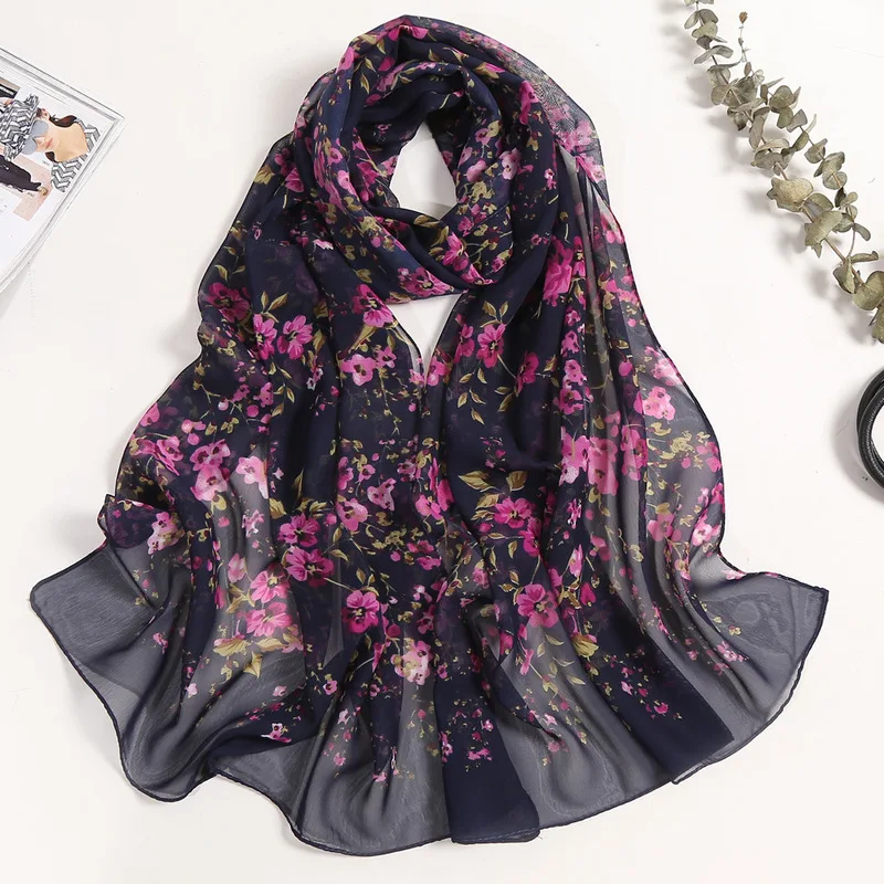 

New 2020 Fashion Women Winter Chiffon Hijab Sunscreen Scarf Beach Wholesale Long Bandana Pashmina Poncho Foulard Femme Scarves