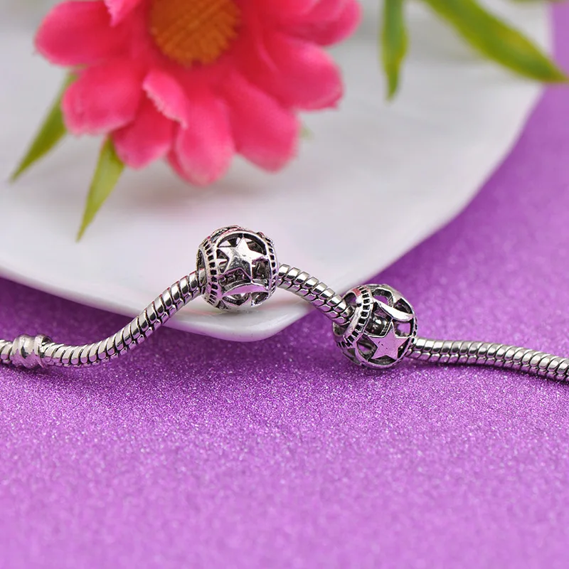 Женский винтажный браслет с бусинами классический круглой звездой для