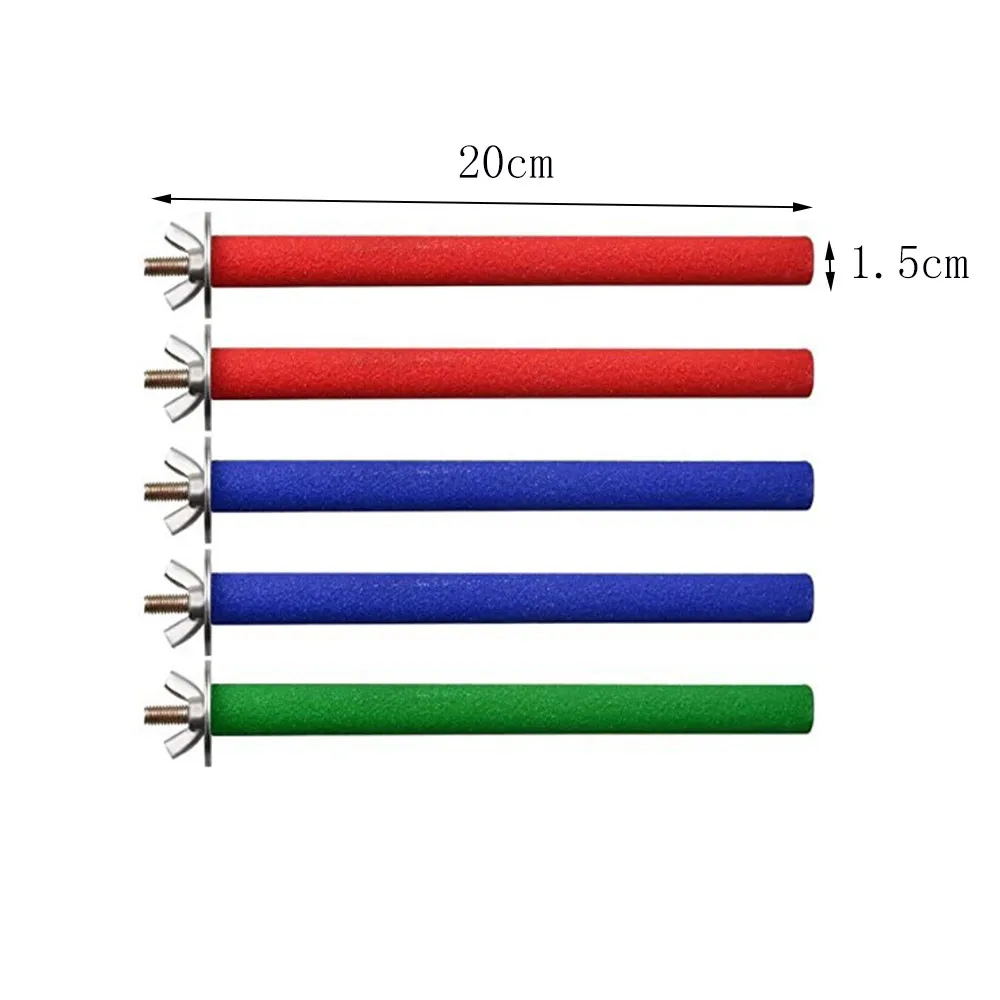 

5pcs Pet Bird Chew Toys Parrot Perches Stand Platform Cage Toy Hanging Cage Pet Product Bird Standing Stick Cage Accessories