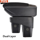 Для Honda Fit Jazz 2015 2016 центральная консоль коробка для хранения 2014-2017 кожаный двухслойный подлокотник Подлокотник