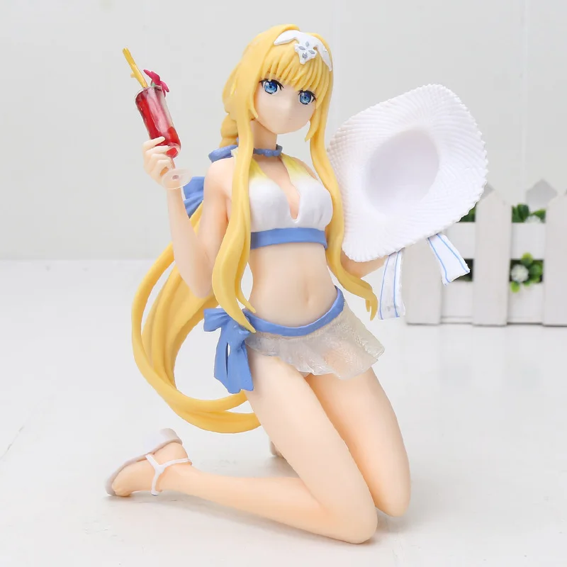14989 14cm bag Аниме Sword Art Online II рисунок 3 пистолет Гейл онлайн GGO Asada Shino фигурка Синон игрушки ПВХ фигурка коллекционная игрушка - Цвет: 14989 14cm bag
