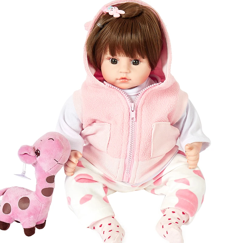 JINGXIN PRINSES 45cm Reborn Doll Toddler Soft Silicone Viny Limbs Princess Lifelike Bebe Girl Lovely Birthday Gift Play House | Игрушки и