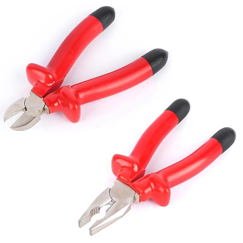 

2X Heavy Duty Insulated Cutting Plier 1000V For Electrician Cutting Crimping Multi Functional Hand Tools,200Mm & 160Mm