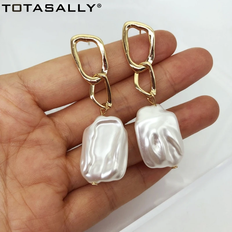 Асимметричные жемчужные серьги и ожерелья TOTASALLY для женщин подвески в стиле