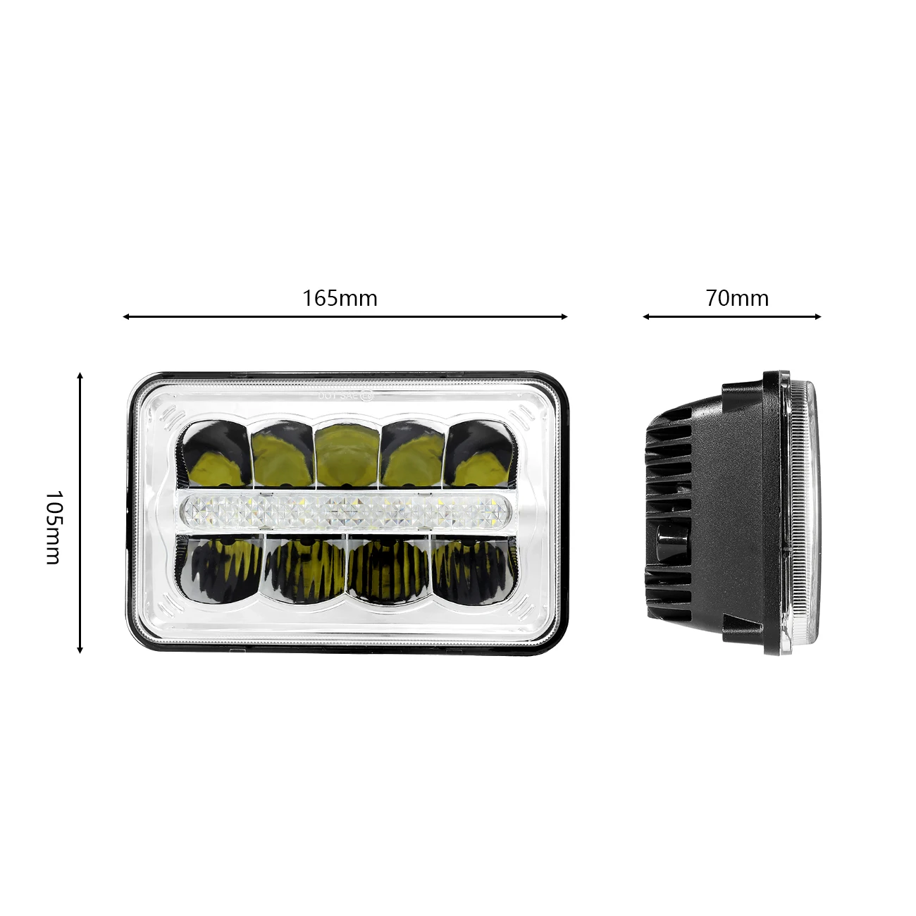 

AUXBEAM Pairs 4X6 Inch LED Headlights High/Low Beam DRL for GMC/Ford Trucks Replacement Headlight H4651 H4652 H4656 H4666 H6545