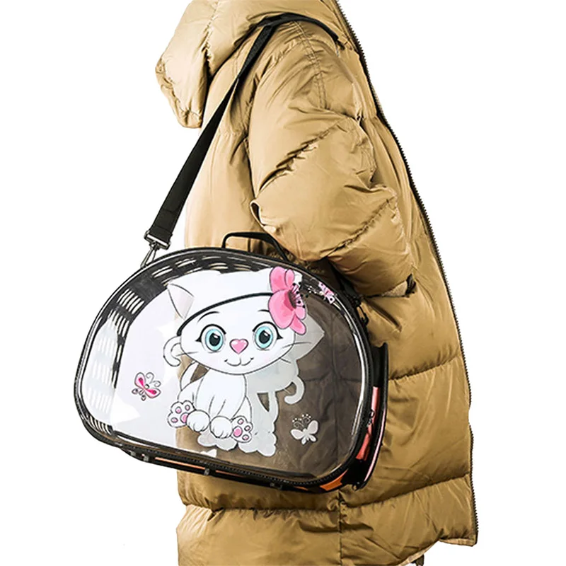 Прозрачная переноска для собак и кошек складная дорожная воздухопроницаемая