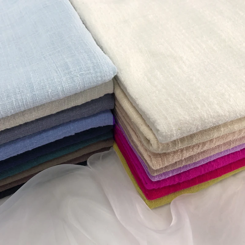 Тонкая однотонная хлопчатобумажная льняная ткань 100*130 см для промывки песком