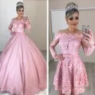 Плюс размер Арабский мусульманский синий шар с длинным рукавом вечернее платье для выпускного элегантное женское вечернее платье