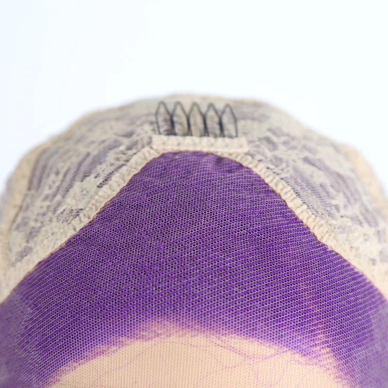 

RONGDUOYI Purple Hair Synthetic Lace Front Wig Long Silky Straight Wigs for Women High Temperature Fiber Lace Wig Cosplay Wigs