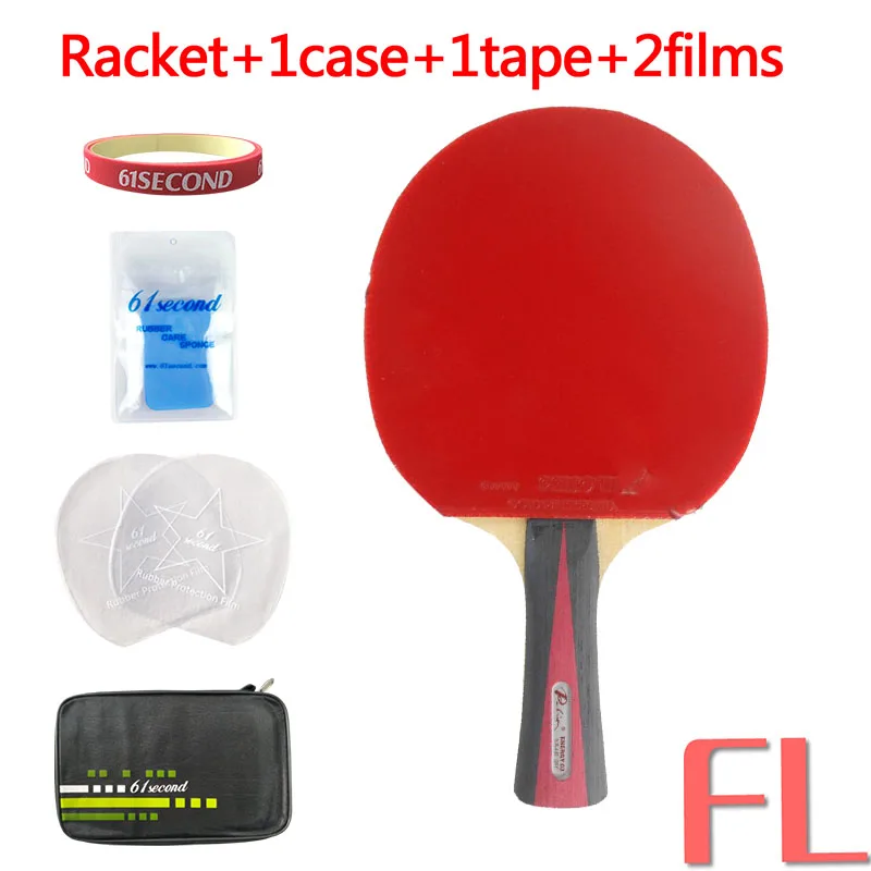 FL with F 1 case Pro Настольный Теннис Пинг Понг комбинированная ракетка Palio ENERGY 03 лезвие с 2x CJ8000 H38-41 каучуками Shakehand длинной ручкой FL - Цвет: FL with F 1 case