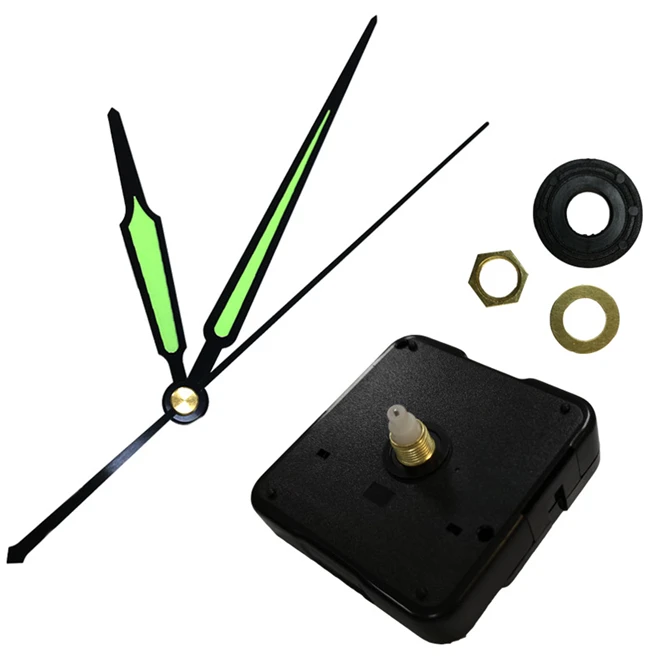 

10sets 3 years warranty Luminous Silent Quartz Wall Clock Spindle Movement Mechanism Part DIY Repair with metal hook & hands