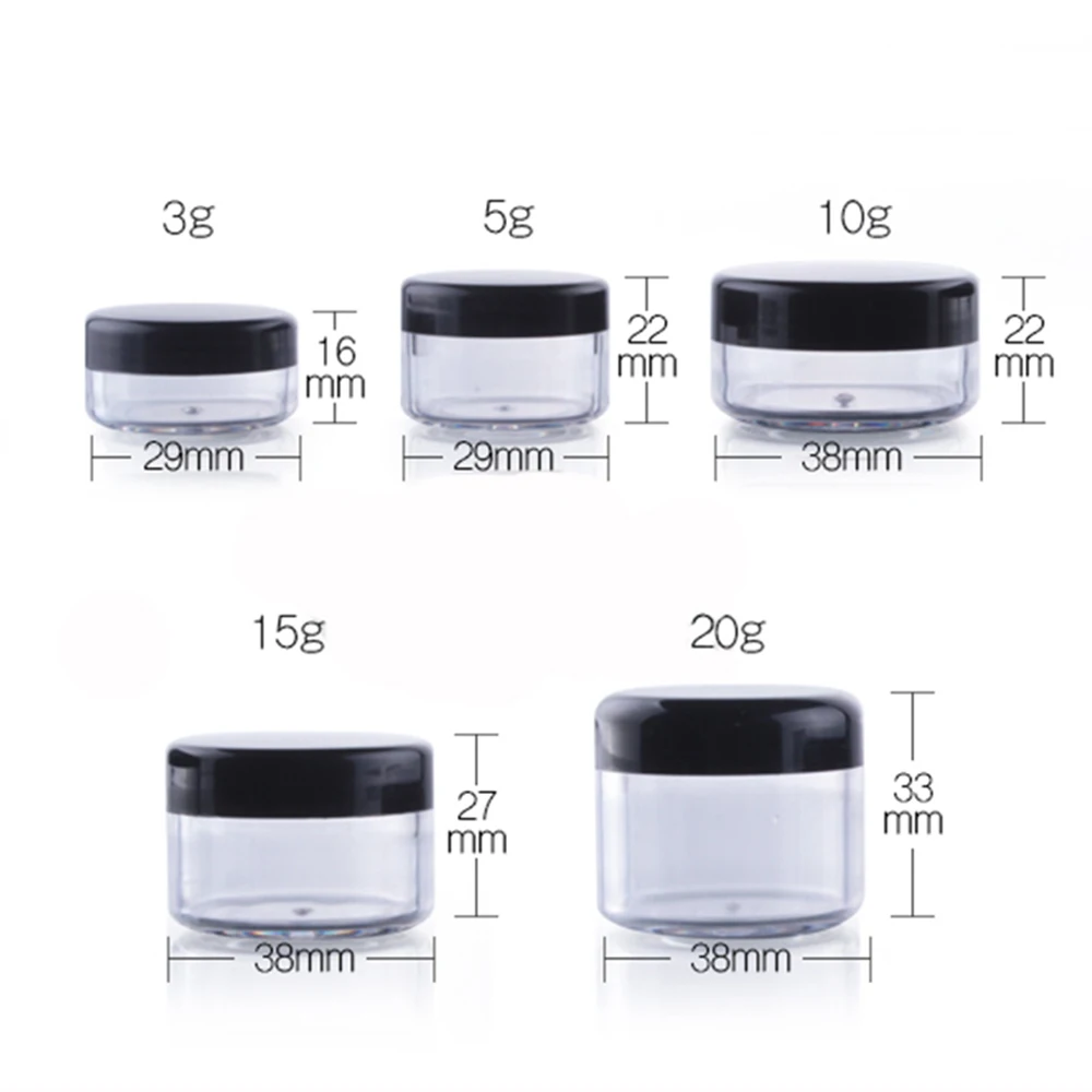 20 штук пустые баночки для крема косметические контейнеры Пластик прозрачные