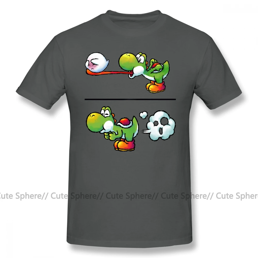 Футболка Super Smash Bros, Farting Yoshi, 100 хлопок, модная мужская футболка, 6xl, Милая футболка с коротким рукавом и принтом - Цвет: Dark Grey