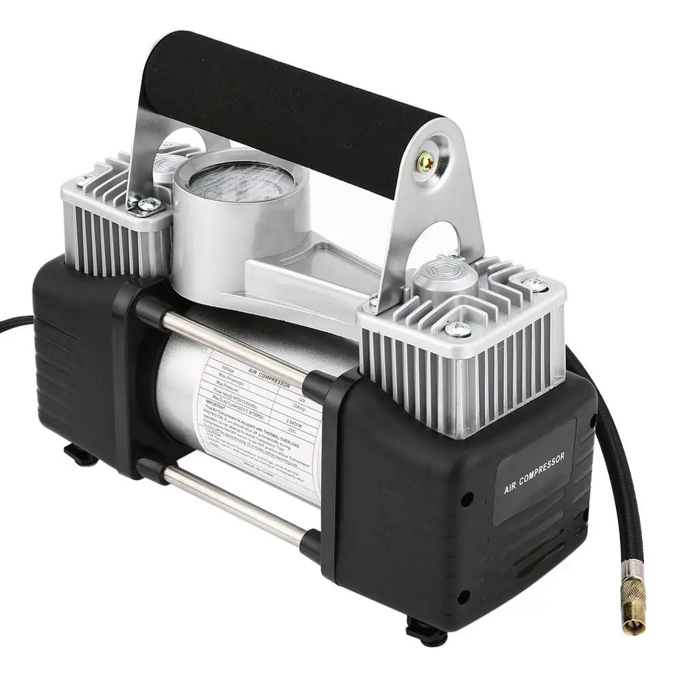 Precio Inflador Portátil De Neumáticos De Coche, Bomba De Aire Eléctrica Automática Para Vehículo De Metal, DC 12V, Excelente Corriente, Envío Directo, 2017