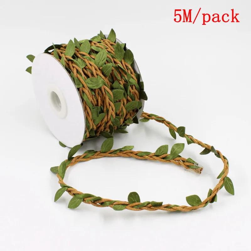 5 м/10 мм/рулон искусственные листья шпагат воск веревки с листьев шелковые цветы