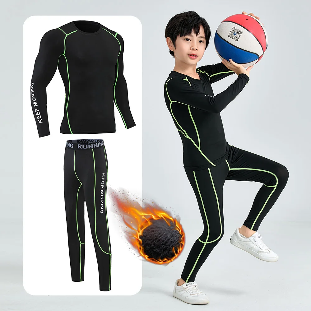 Зимний детский спортивный костюм быстросохнущее термобелье для мальчиков и