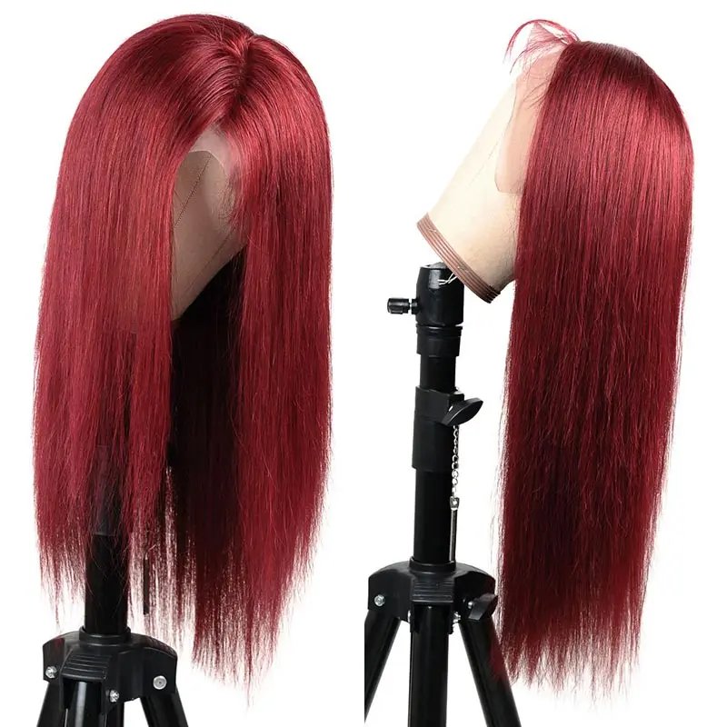 

99J Pre Plucked 13X1 Lace Front Human Hair Wigs Straight Lace Front Wig Remy Hair Brazilian Lace Wigs 150% Remyblue Remy Hair