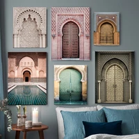 modern nordic morocco door vintage posters world famous architecture art pictures printed living room canvas painting home decor
