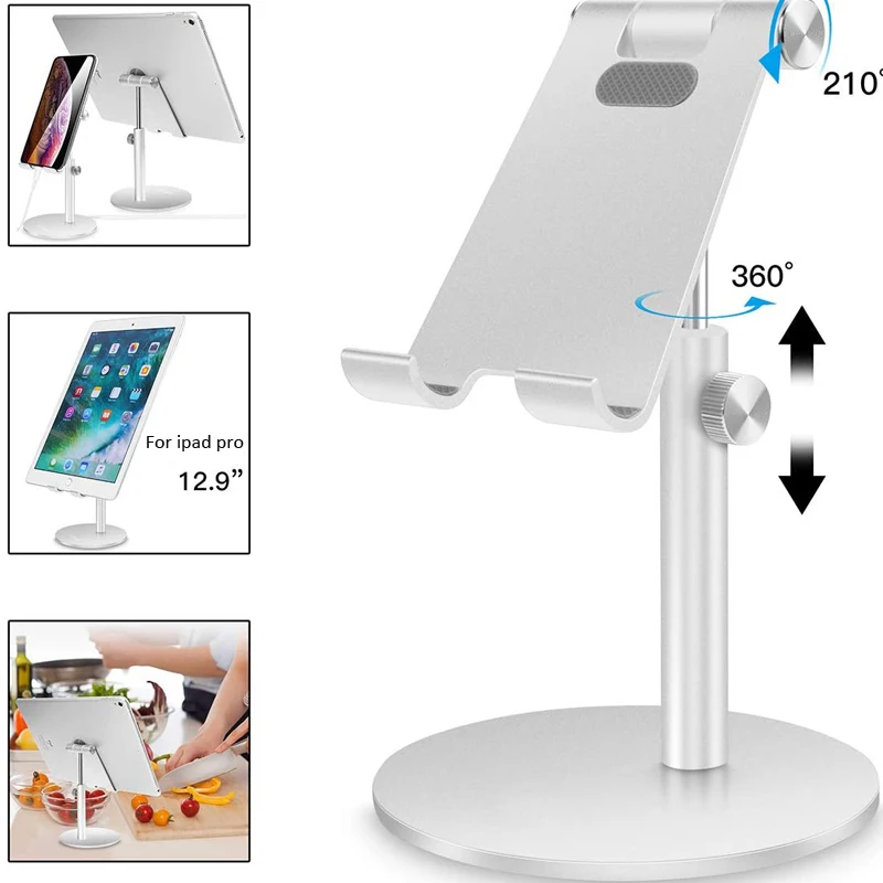 

Desktop Aluminum Alloy Tablet Stand Universal Metal Mobile Phone Holder For 4-10.5 Inch Phone Holder For iPad Mini iPhone 11 Pro