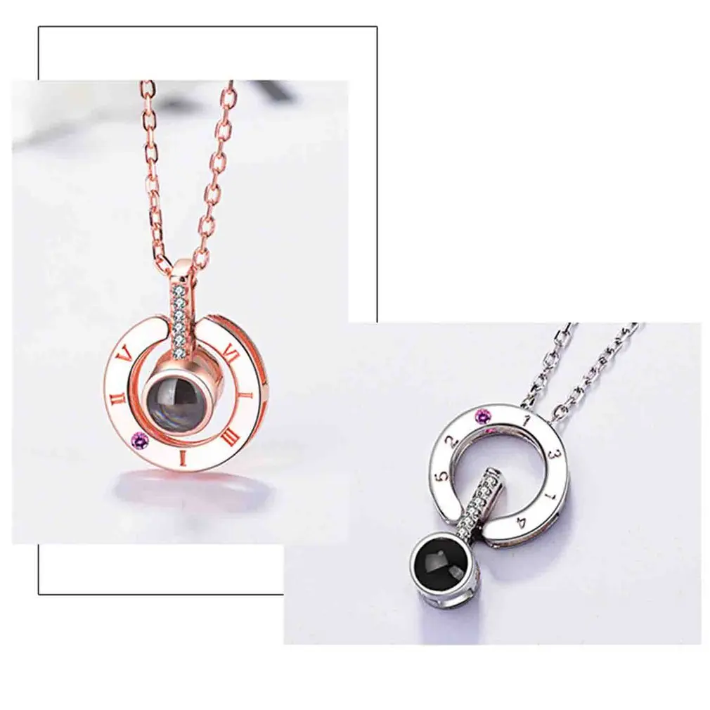 Горячая продажа розовое золото серебро 100 языков я люблю тебя проекция кулон