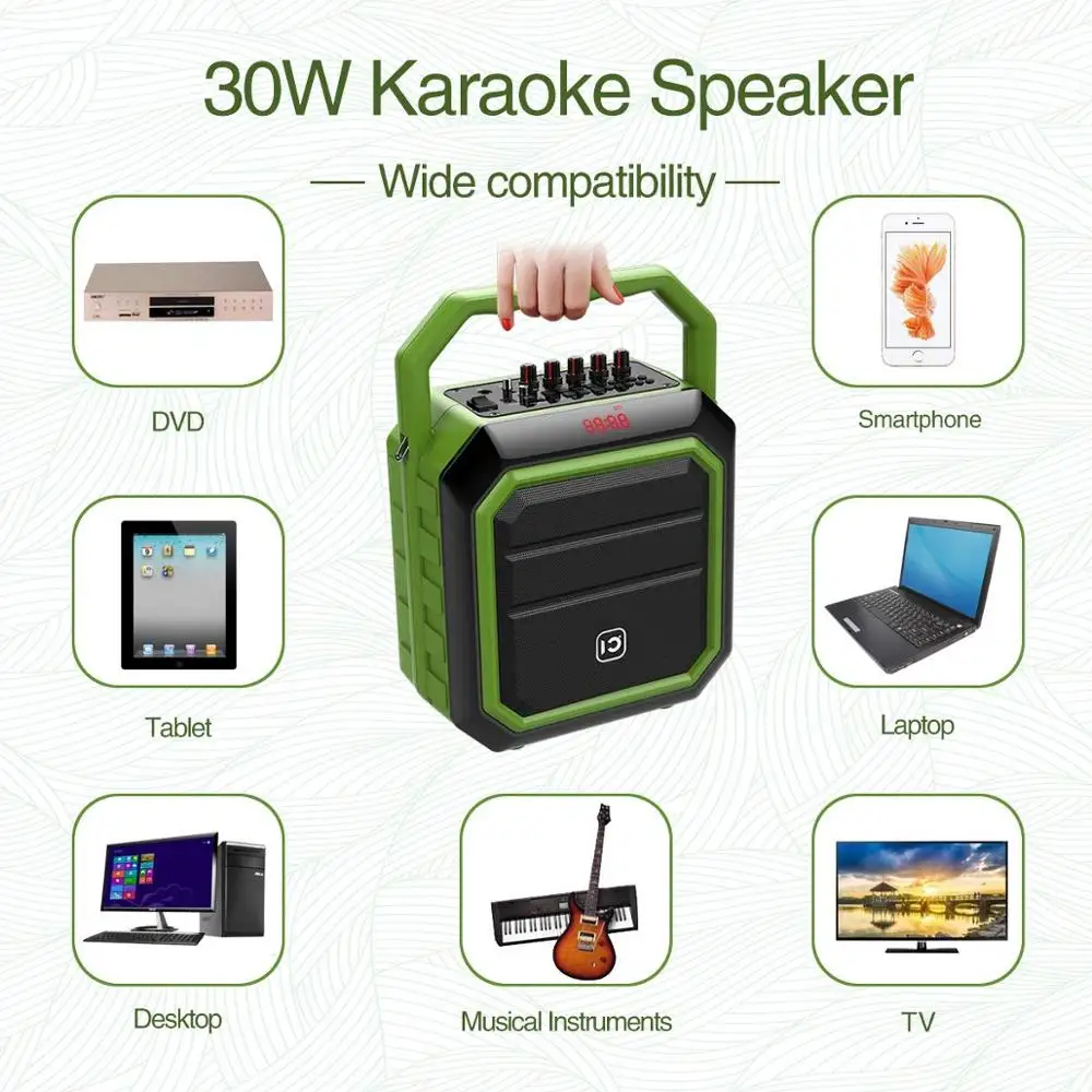 Входное устройство HIFI караоке динамик беспроводной стерео портативный сабвуфер