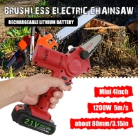 mini electric chainsaw wireless handheld pruning saw 21v lithium battery woodworking electric saw home garden logging power tool