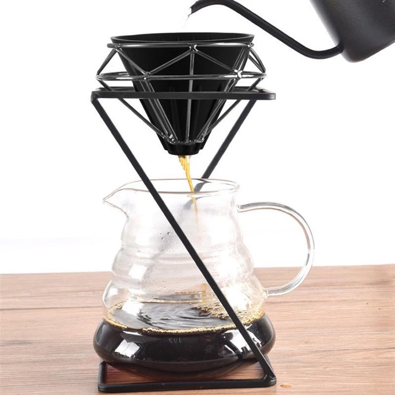 

Manual Pour Over Drip Coffee Filter Cup Bracket Tea Leaf Stand Rack Reusable Silica Gel Hand-washed Coffee Filter Cup Holder