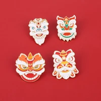 xedz dance dragon head enamel brooch fashion chinese style party jewelry gift metal badge punk bag accessories lapel pins 2021