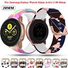 Ремешок силиконовый для наручных часов, браслет с принтом для Samsung Galaxy Watch 42 мм 3 41 ммActive 2 40 мм, Active2 44 мм