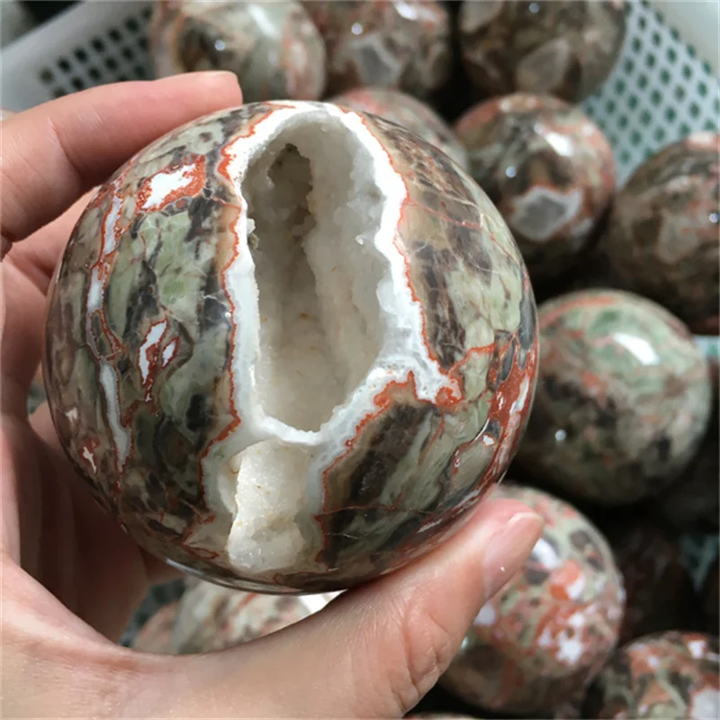 

Healing beautiful natural rainforest sphere polished quartz crystal stones balls for decoration