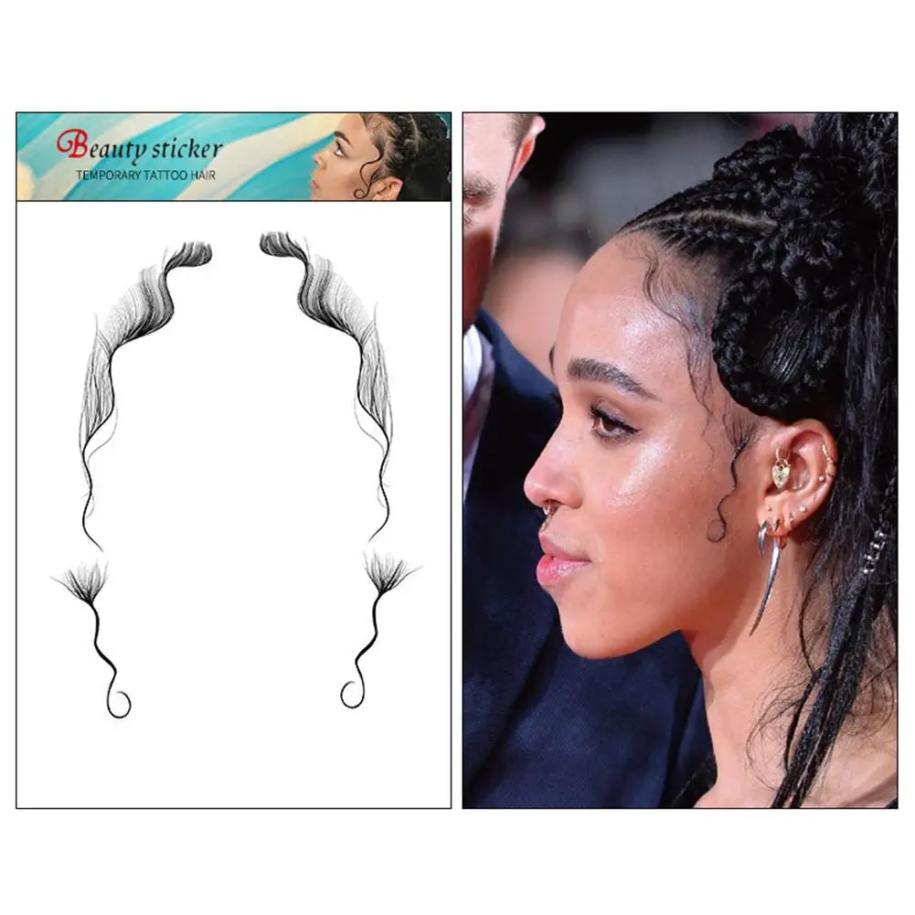 Детские наклейки для татуировок с краями вьющиеся волосы сделай сам шаблон