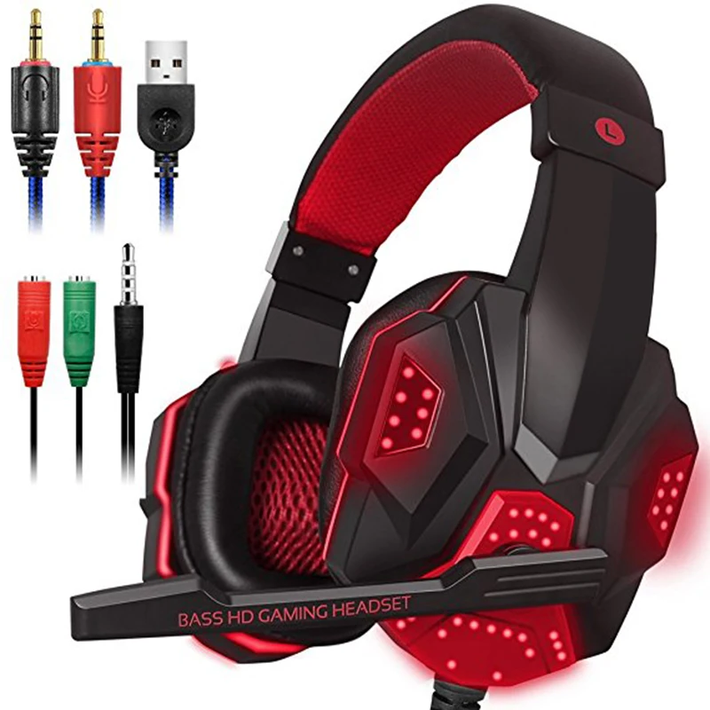 

Big Gaming Headset Cool Earphones Noise Isolation Headphones Usb Stereo With Microphone For Computer PC Laptop Gamer Skype
