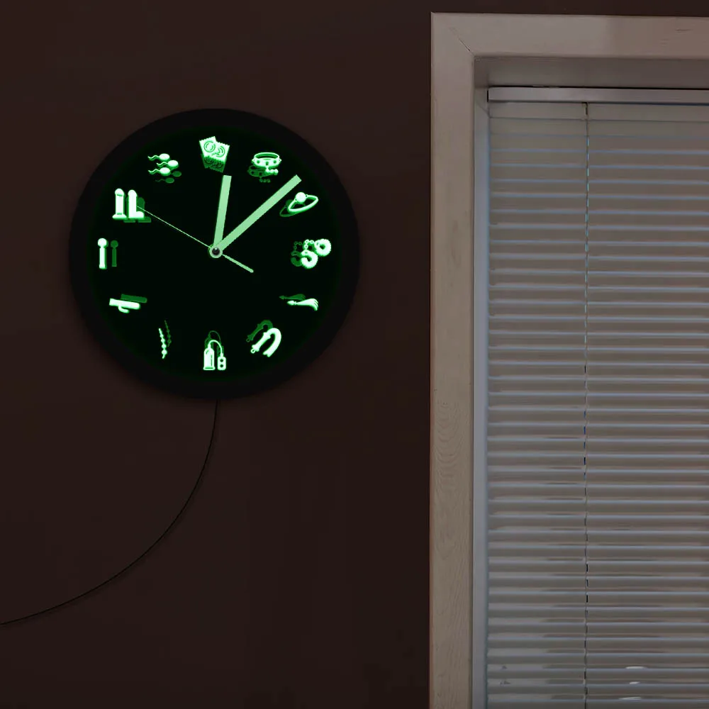Неоновые Настенные часы со светодиодной подсветкой для взрослых|Настенные часы|