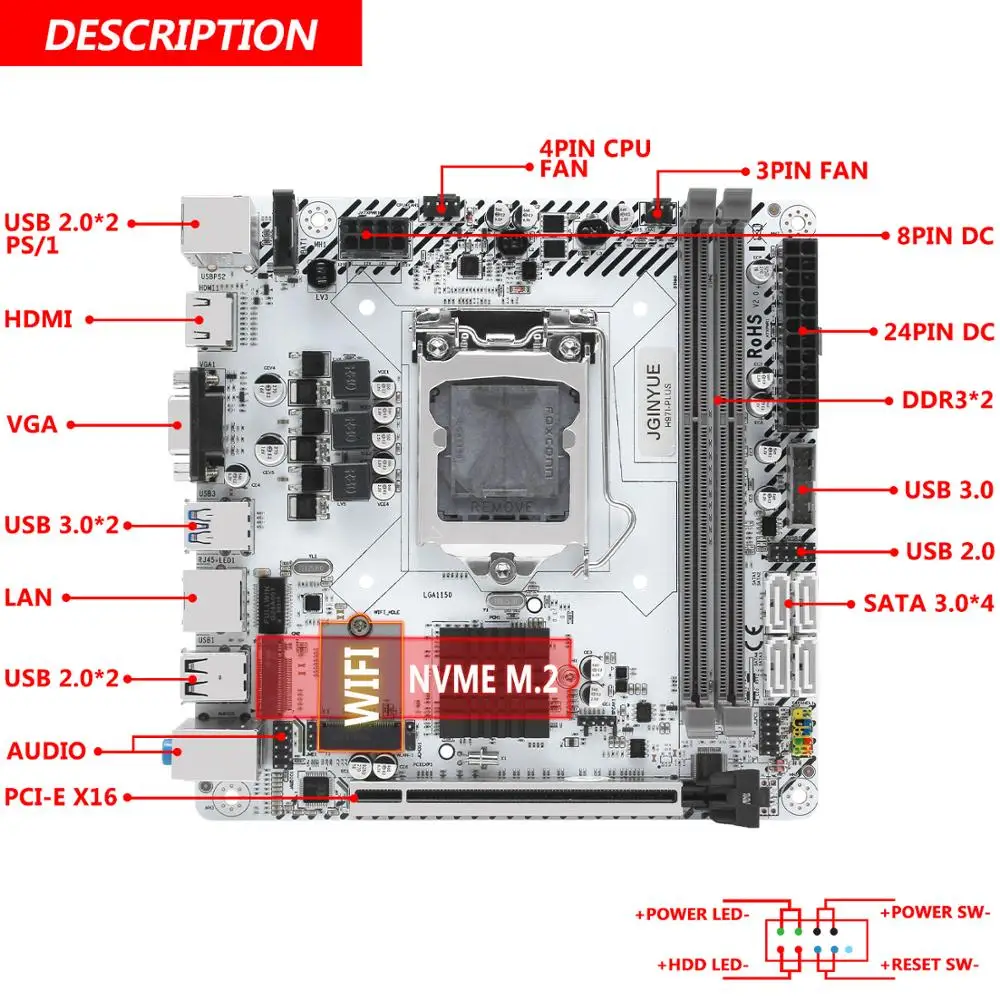 Verkaufen H97 Motherboard LGA 1150 Set Kit Mit Kühlung Intel CORE I5-4690 CPU Und 2x8GB = 16GB DDR3 RAM Mainboard USB 3,0 SATA 3,0 H97I-PLUS