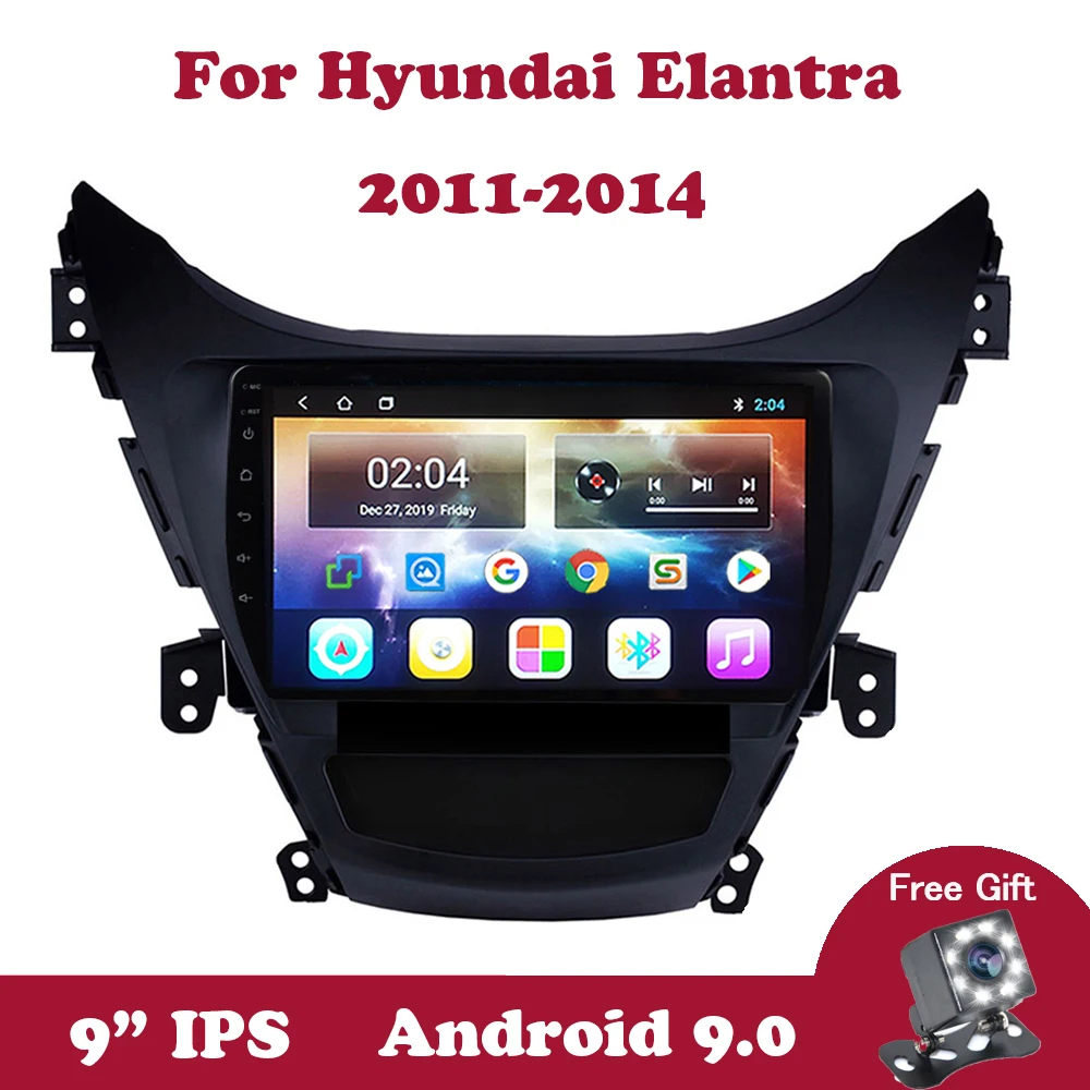 Автомагнитола для Hyundai Elantra 9 0 2011 2012 2013 Android 2014 IPS сенсорный экран дюймов 2din GPS
