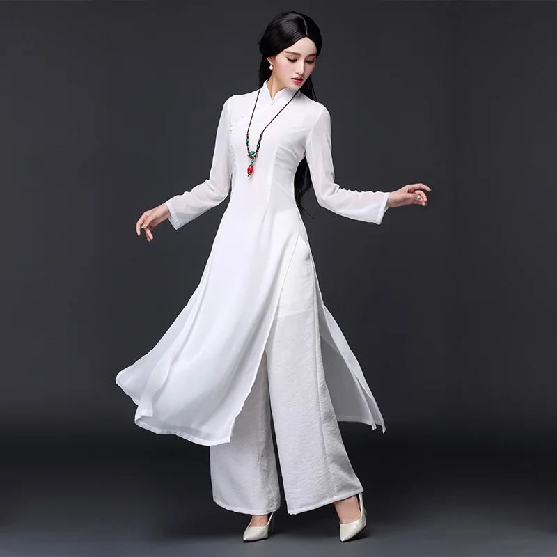 color9 Вьетнамское традиционное китайское платье aodai китайское платье Ципао длинное китайское платье Чонсам китайское современное чонсам - Цвет: color9