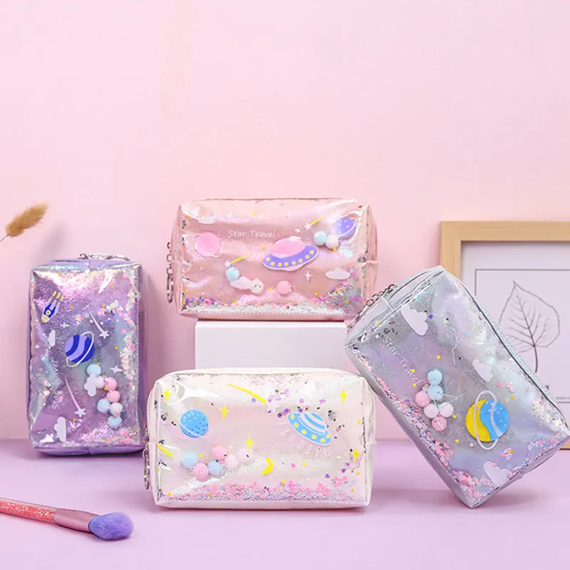 Новая лазерная красочная косметичка кожаные косметички женская для девочек