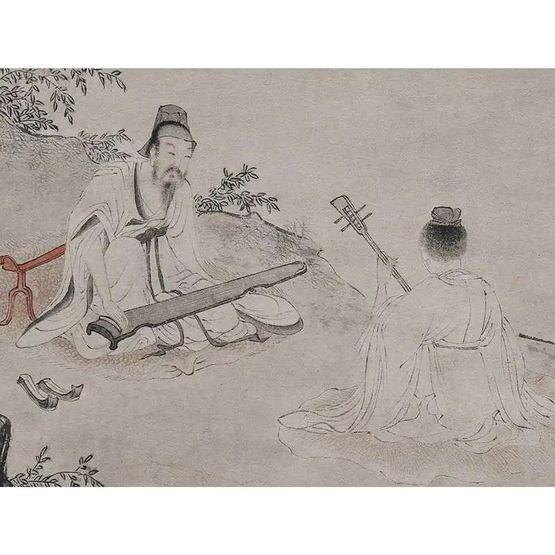 Qiu Ying (1497-1552) китайская династия Мин художник гор прослушивание Qin 42x см