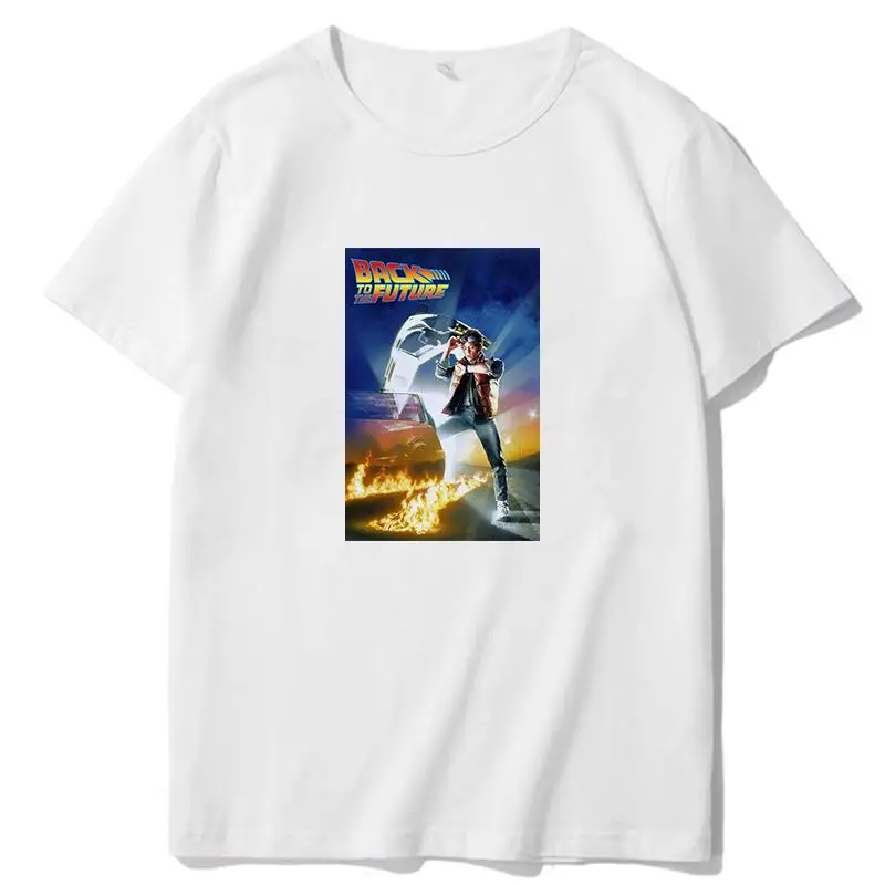 

Back to The Future Zuruck in die Zukunft Mc Fly Biff Marty Doc Brown oversized t shirt Tees Tops Streetwear Men clothing