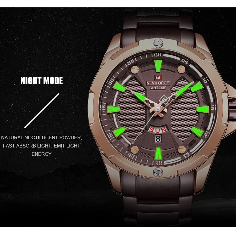 Часы наручные NAVIFORCE Мужские кварцевые модные роскошные брендовые
