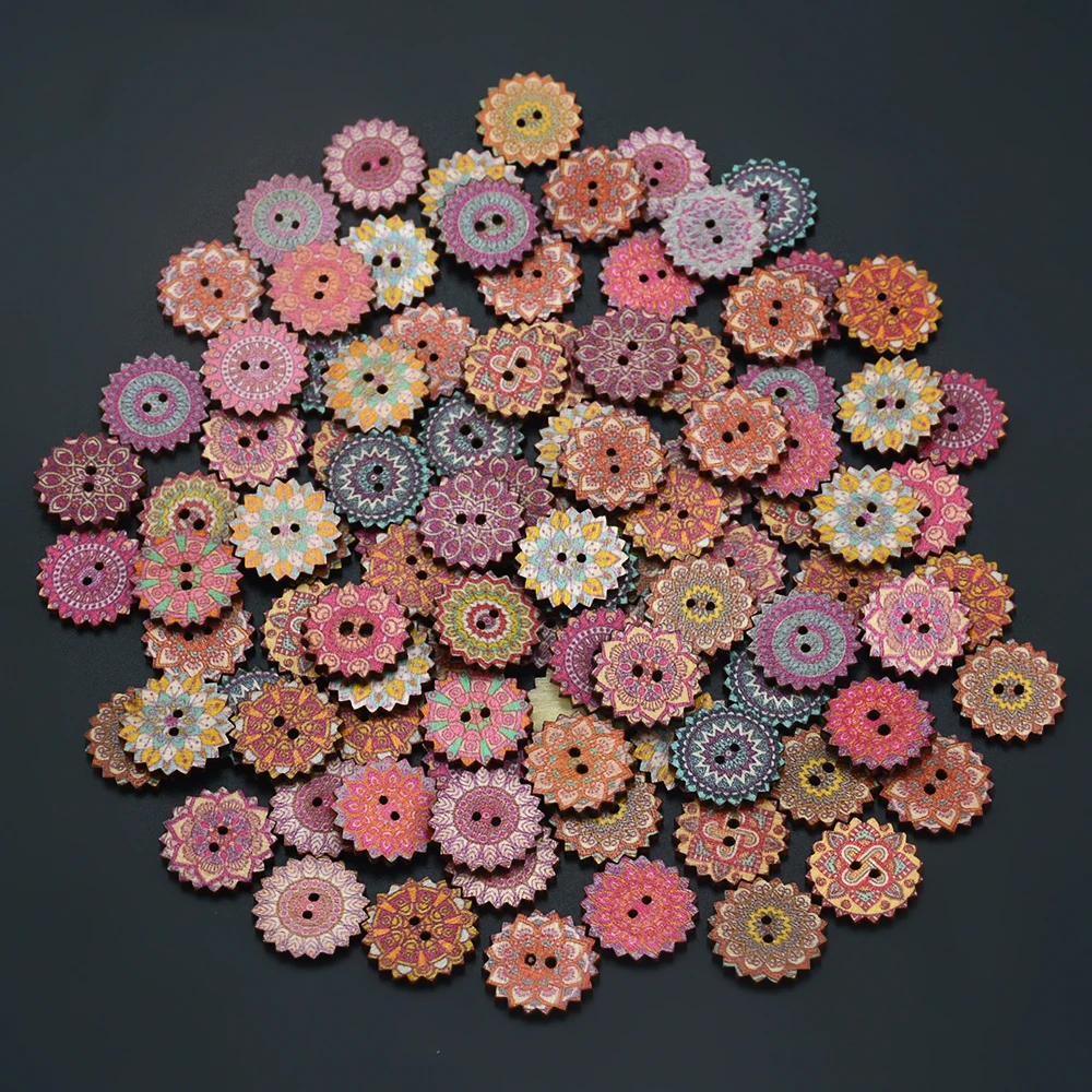 100 шт. деревянные пуговицы 20 25 мм|Пуговицы| |