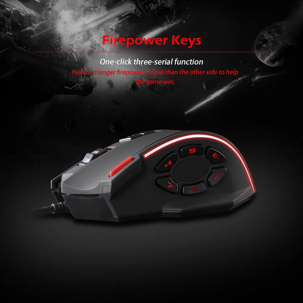 Zelotes C13 игровая мышь 7000 dpi 13 программируемых кнопок RGB светодиодный светильник