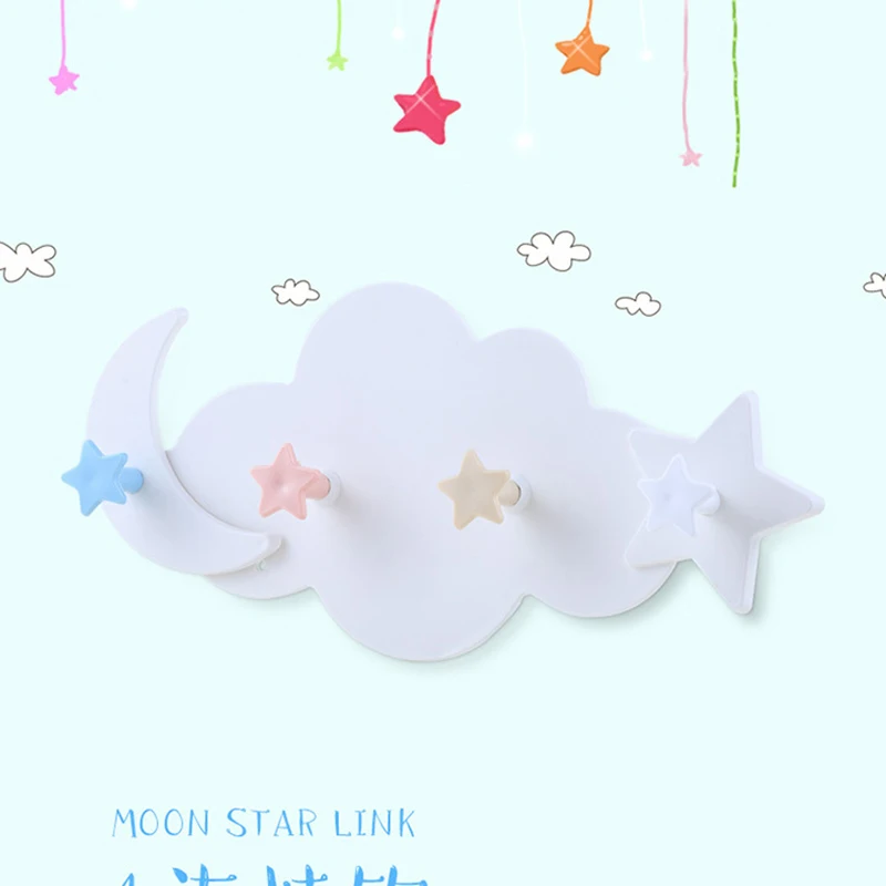 Настенный держатель для ключей креативная Звезда Луна облако форма гвоздь