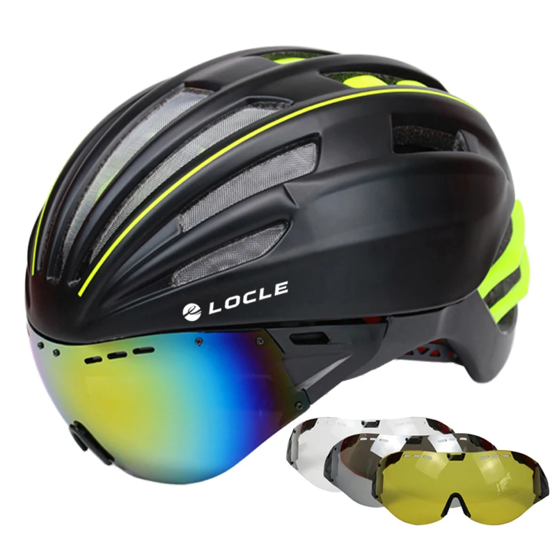 LOCLE Goggles велосипедный шлем дорожный горный MTB велосипедный шлем Casco Ciclismo Сверхлегкий в форме велосипедный шлем с очками 55-61 см