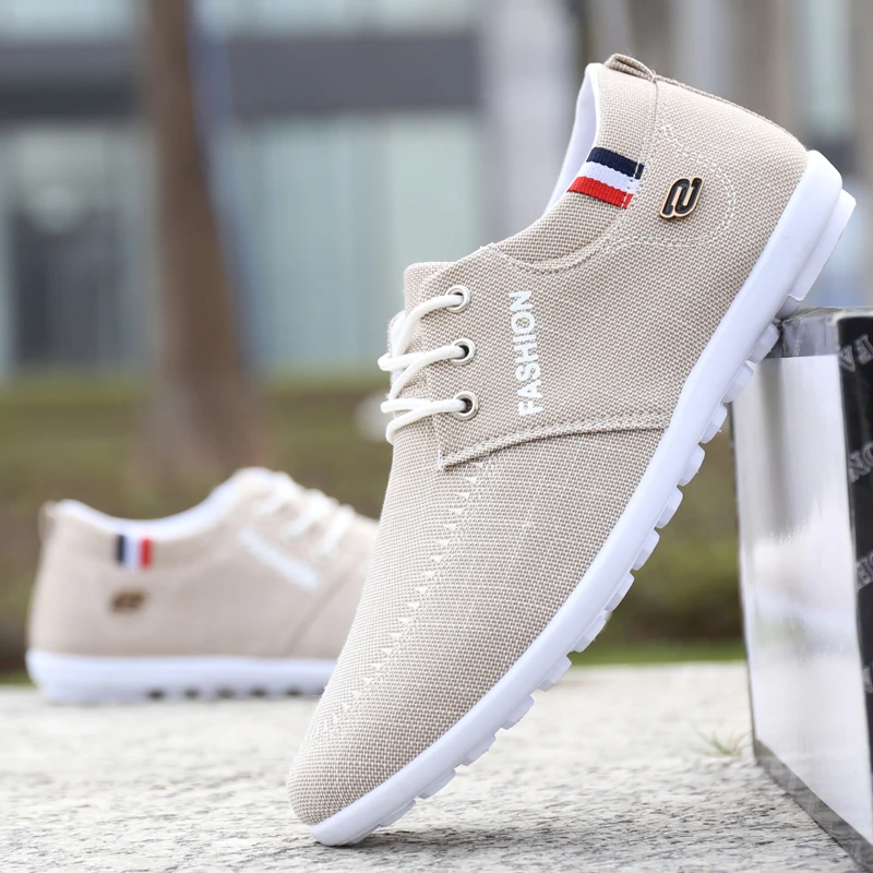 C52 Beige Мужская повседневная обувь; дышащая мужская Тканевая обувь; Мужская обувь; модная брендовая мужская обувь на плоской подошве; Zapatos de hombre - Цвет: C52 Beige