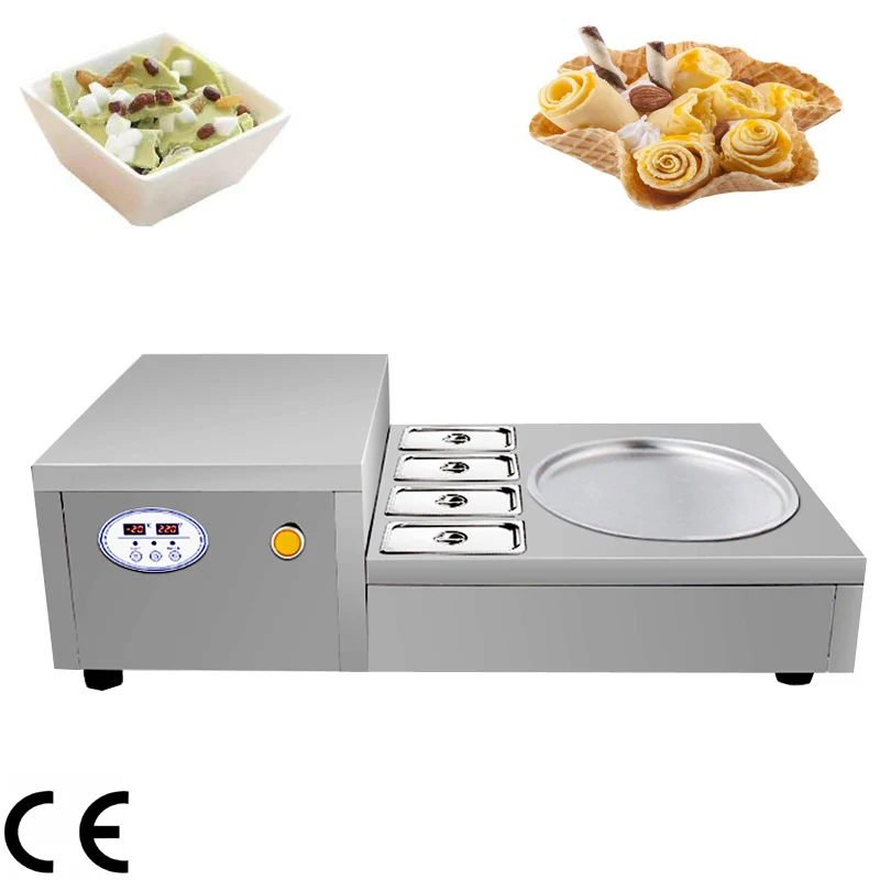 

Новинка 110 В 220 В настольная машина для замораживания йогурта, электрическая машина для жарки мороженого, сковорода для тайского льда для домашнего использования