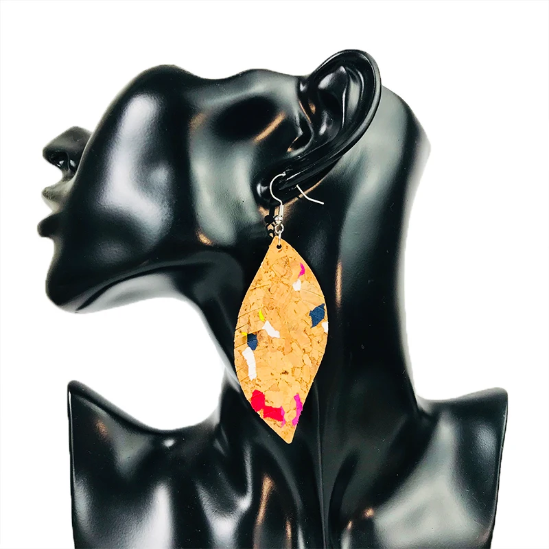 M & G 6 узоров винтажные деревянные серьги из искусственной кожи кактус простые